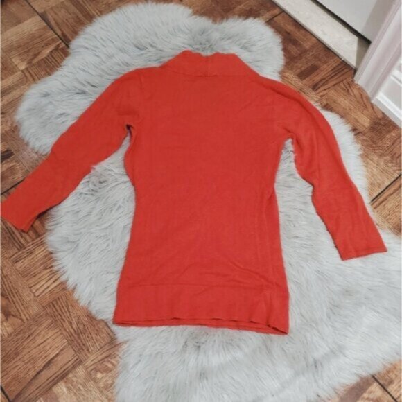 Vintage 90s LE CHATEAU High Collar Surplice Knit Red Top - Picture 8 of 12